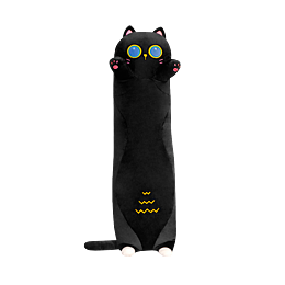 Фото товара Игрушка-подушка Кот-батон M (черный)